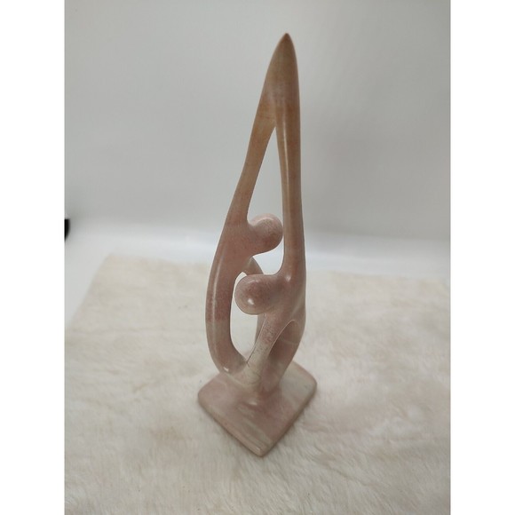 8" Carved Stone 2 Dancing Figures Kenya Ten Thousand Villages Sculpture - Picture 12 of 12